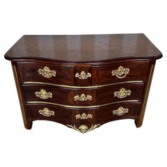 Fine 18th century French brass inlaid commode with ormolu bronze pulls