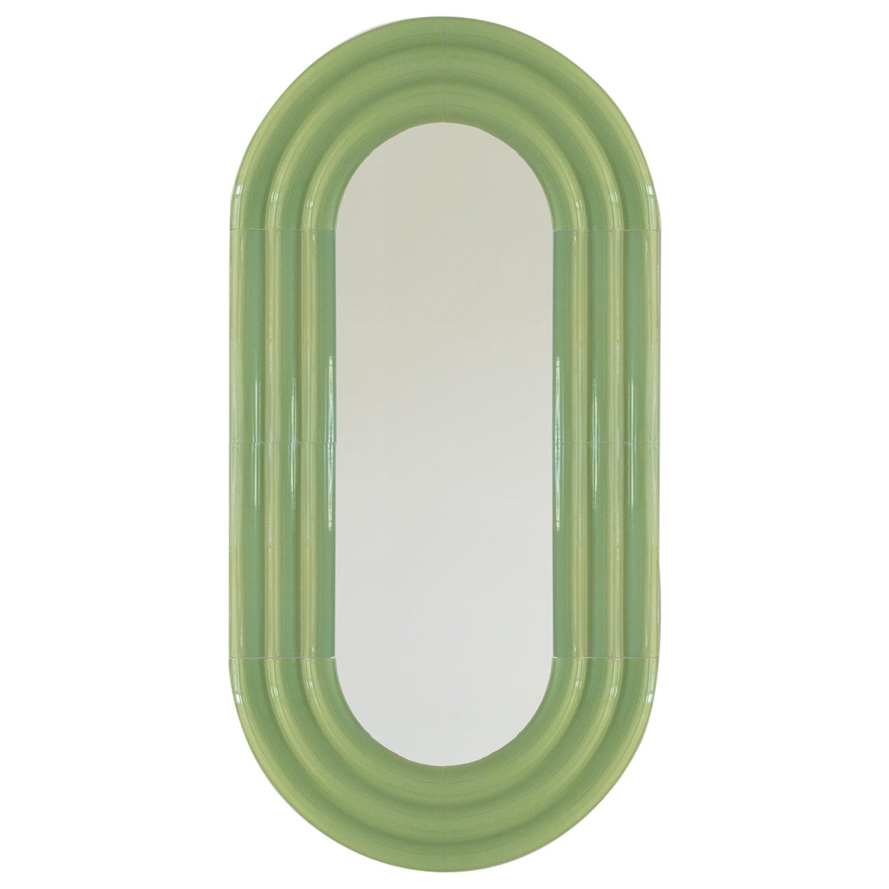 Contemporary Ceramic Mirror 'Elo 5' by Pani Jurek, 120-60 Pistachio