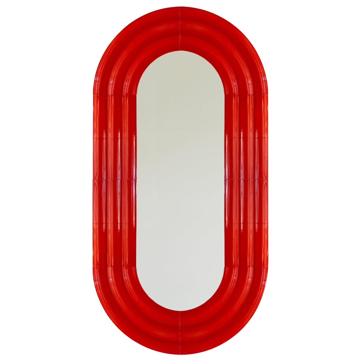 Contemporary Ceramic Mirror 'Elo 5' by Pani Jurek, 120-60 Red
