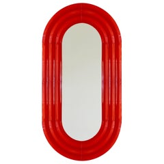 Contemporary Ceramic Mirror 'Elo 5' by Pani Jurek, 120-60 Red