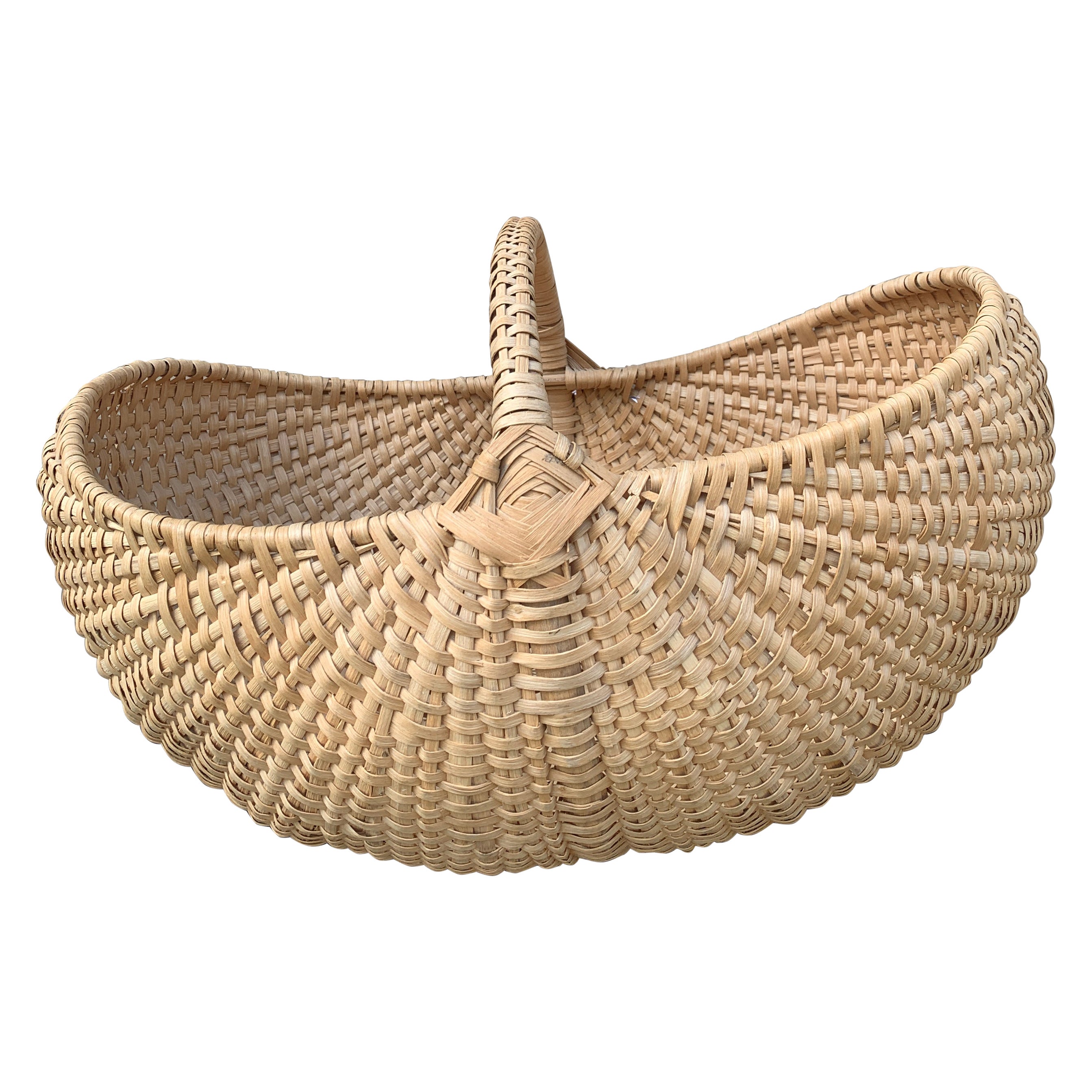 Grand panier à fesses en Oak Oak Splint du début du 20e siècle américain en vente