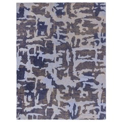 Contemporary Abstract Blue Purple Flat Weave Rug by Doris Leslie Blau