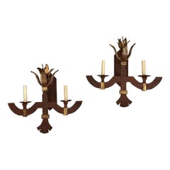 Pair of Large Iron Sconces