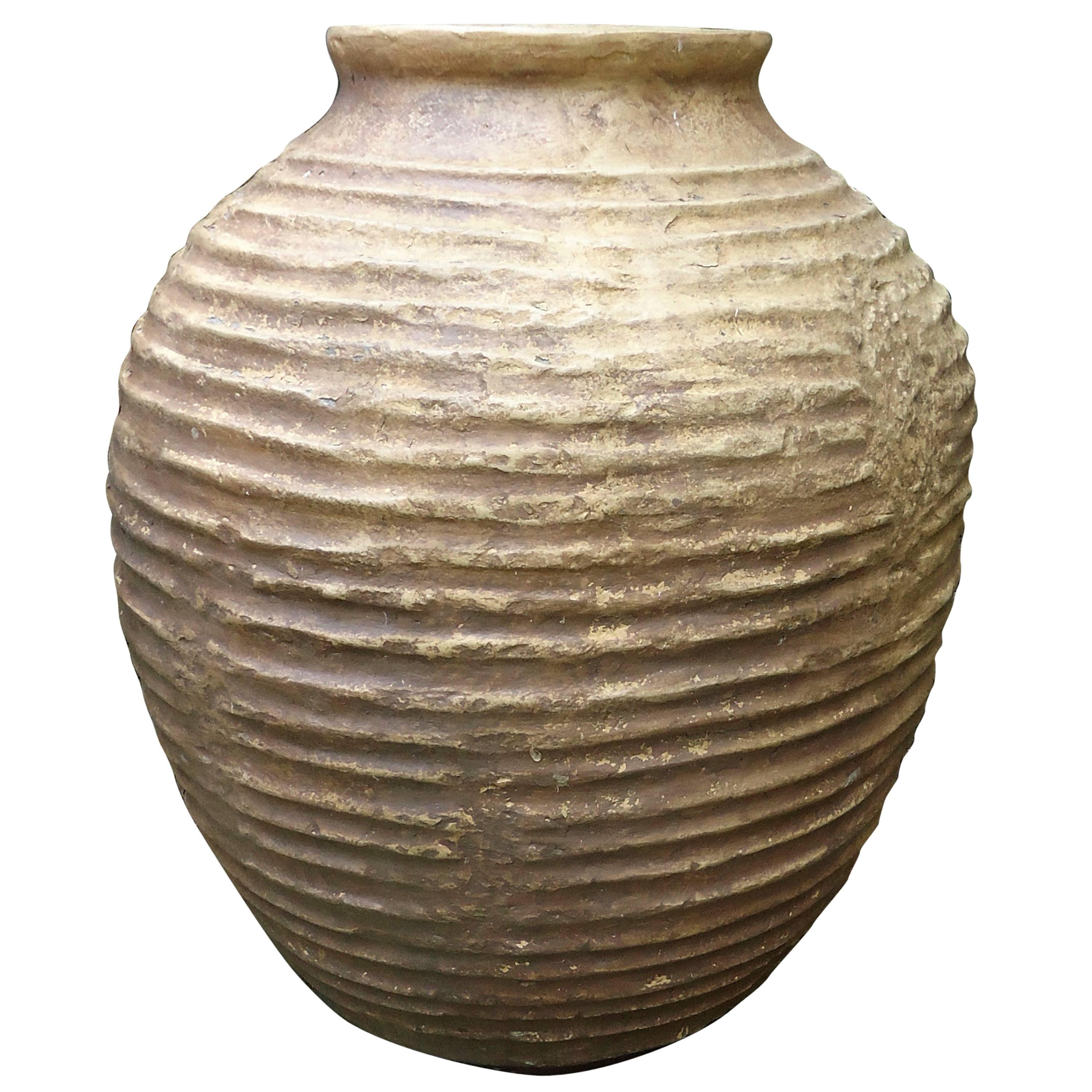 Large Faux Terracotta Grecian Style Urn