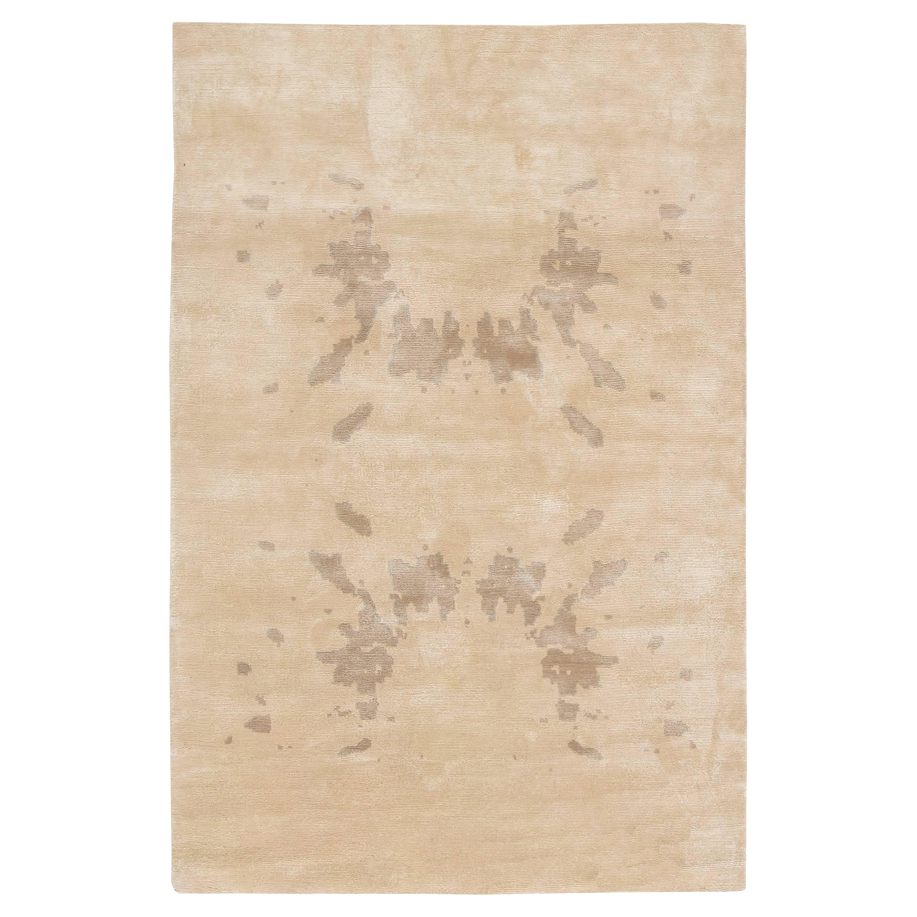 Tappeto in seta Botanic Beige Contemporary di Doris Leslie Blau