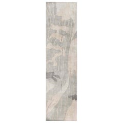 Modern High-Quality Beige and Grey Handmade Wool Runner by Doris Leslie Blau