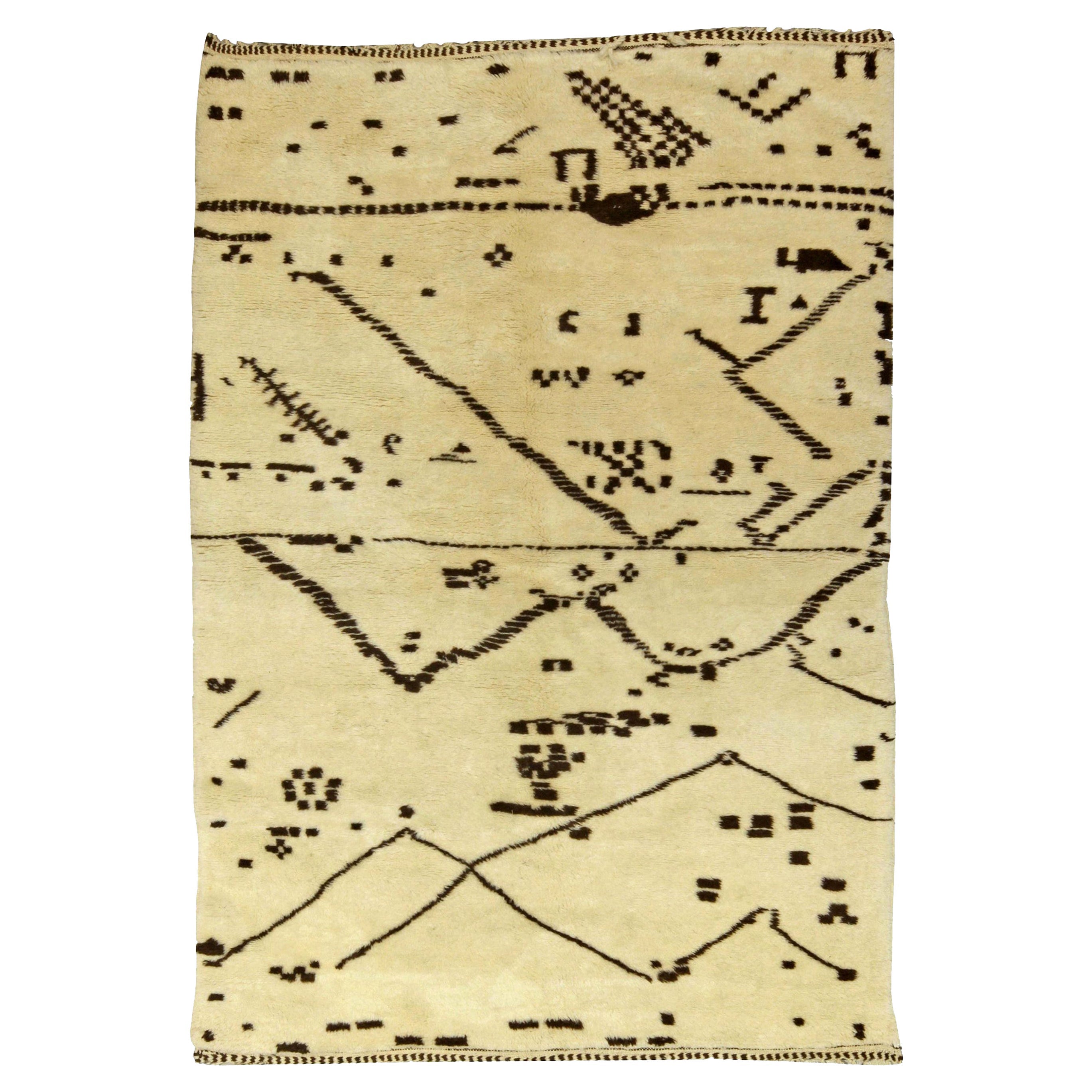 Contemporary Tribal Design Moroccan Style Handmade Wool Rug by Doris Leslie Blau