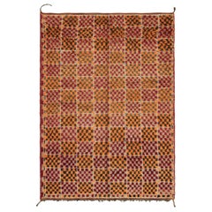 Vintage Moroccan Rug with Orange, Red, and Gray Geometric Patterns - Rug & Kilim
