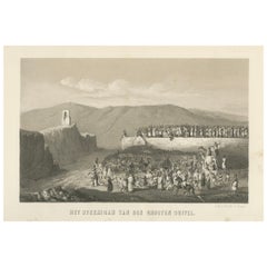 Islamic Ritual Print Stoning of the Great Devil, 1863 Dutch Lithograph
