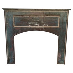 18th- 19th Century North Carolina Yellow Pine Mantle in Original Blue Paint