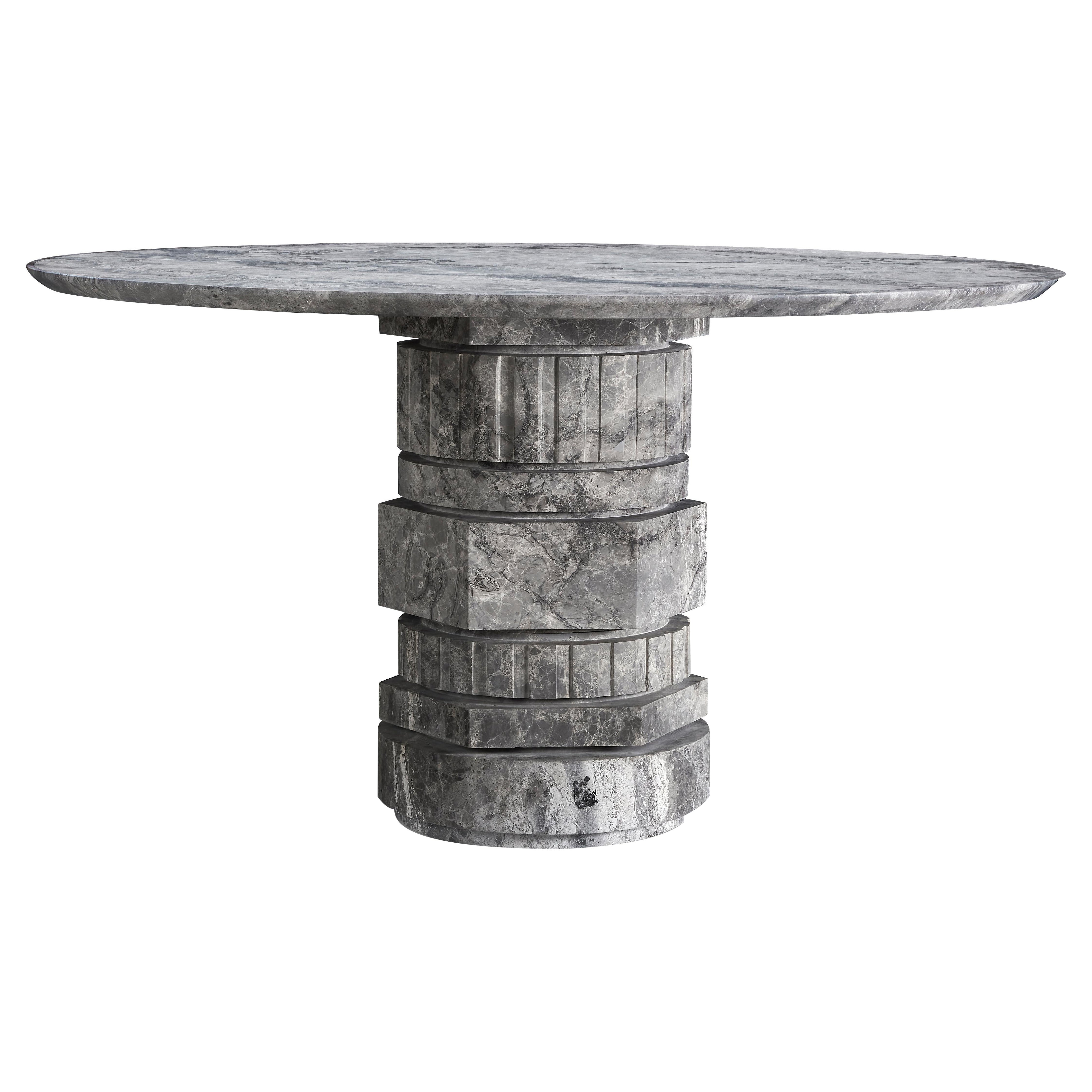 GAIA Round Dining Table  Honed-Marble by Contemporary Design Works