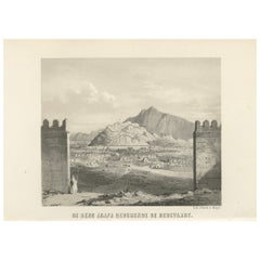 Islamic Pilgrimage Print Mount Arafat During Hajj, 1863 Dutch Lithograph