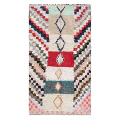 Vintage Moroccan Rug, Colorful with Geometric Patterns & Stripes - Rug & Kilim