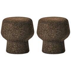 ClassiCon Set of Two Cork Side Tables No 1 & 2 by by Herzog & de Meuron