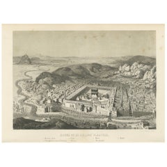 Islamic Holy Sites Print Mecca and the Sacred Places, 1863 Dutch Lithograph
