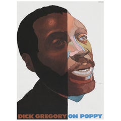 1969 Dick Gregory - On Poppy - Milton Glaser Original Vintage Poster