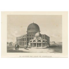 Islamic Architecture Print Mosque of Omar Jerusalem, 1863 Dutch Lithograph