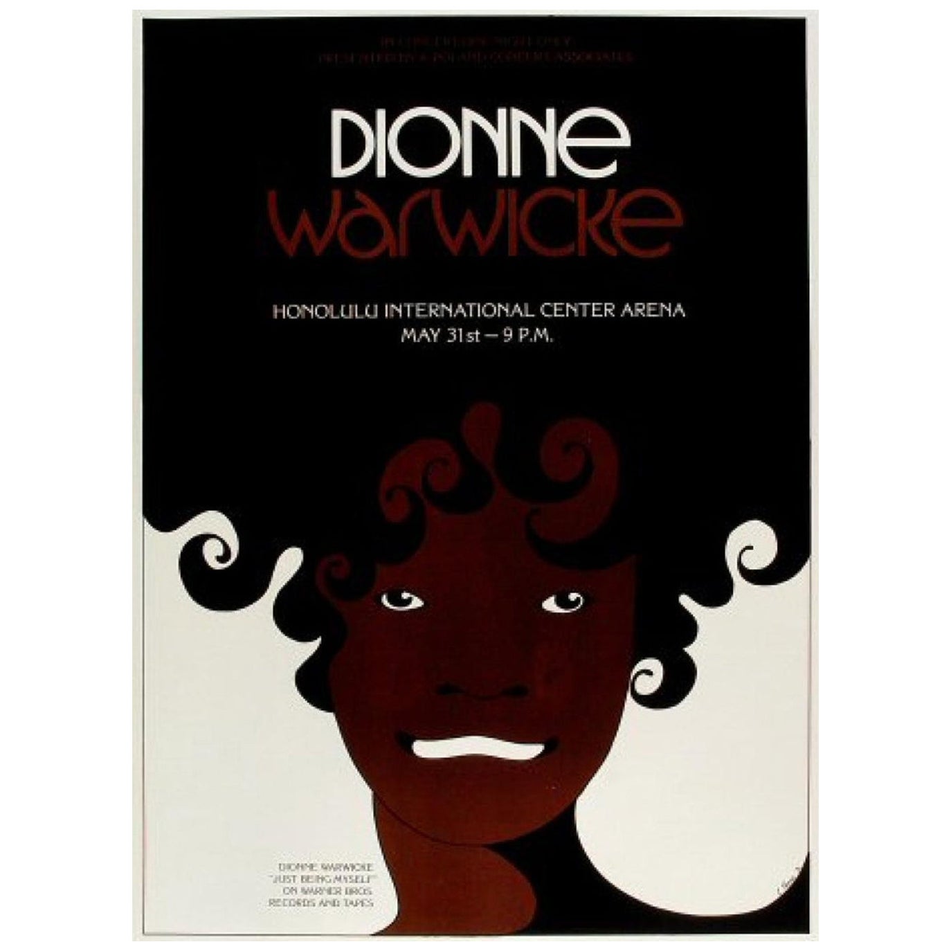 1973 Dionne Warwick - Honolulu Original Vintage Poster