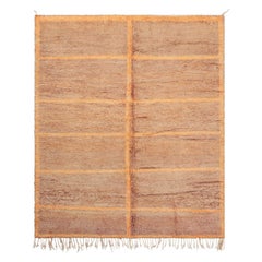 Vintage Moroccan Rug in Brown and Orange with Geometric Patterns - Rug & Kilim