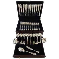 Old English Tipt by Gorham Sterling Silver Flatware Set for 12 Service 62 Pieces