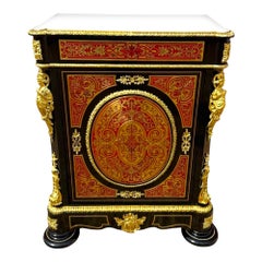 Napoleon III Boulle & Marble Pier Cabinet