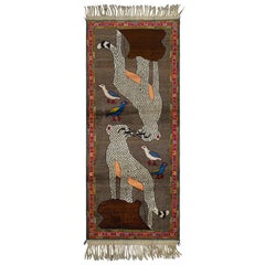 Vintage Gabbeh Persian Runner Rug with Tribal Animal Pictorials - Rug & Kilim