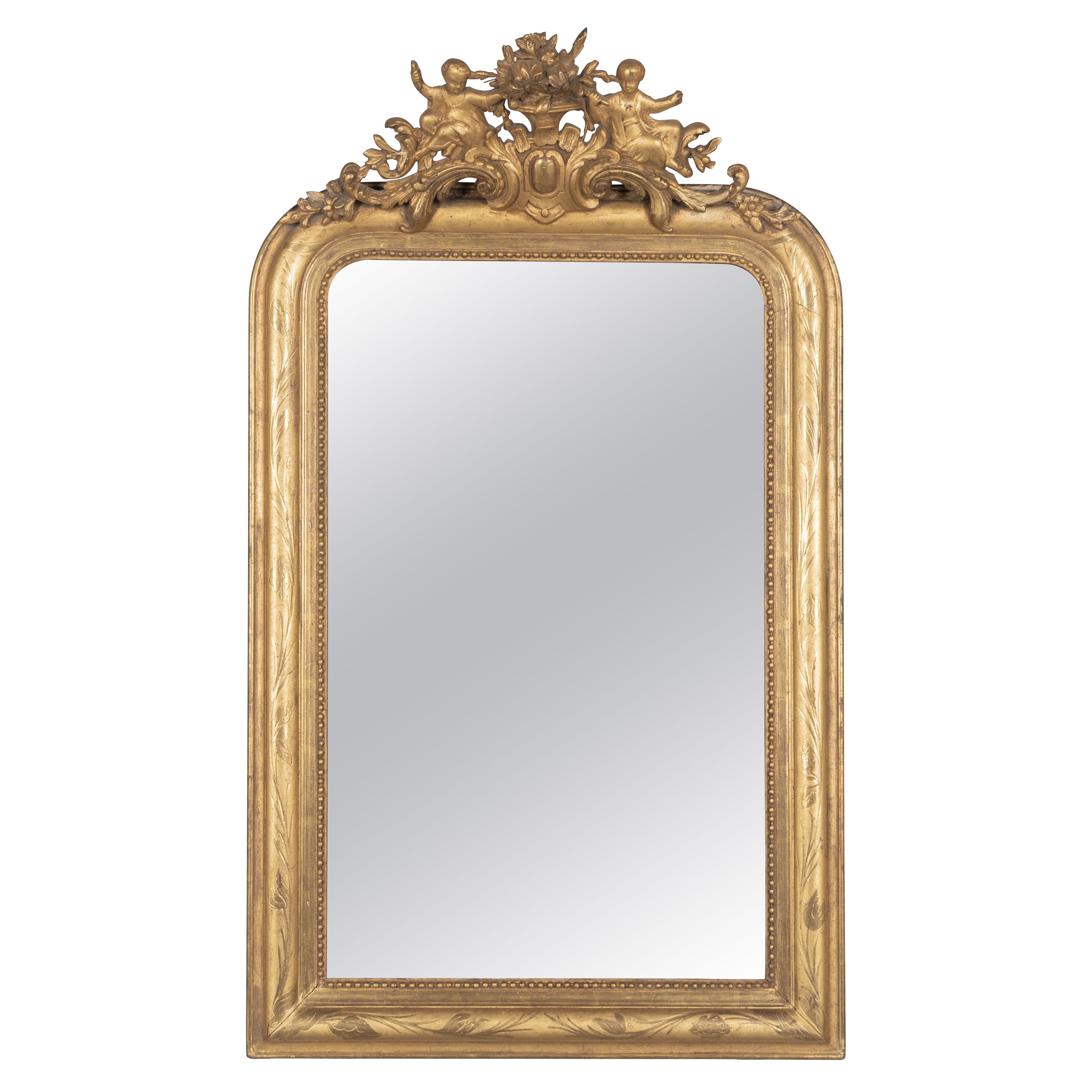 19th Century French Louis Philippe Style Gilded Mirror