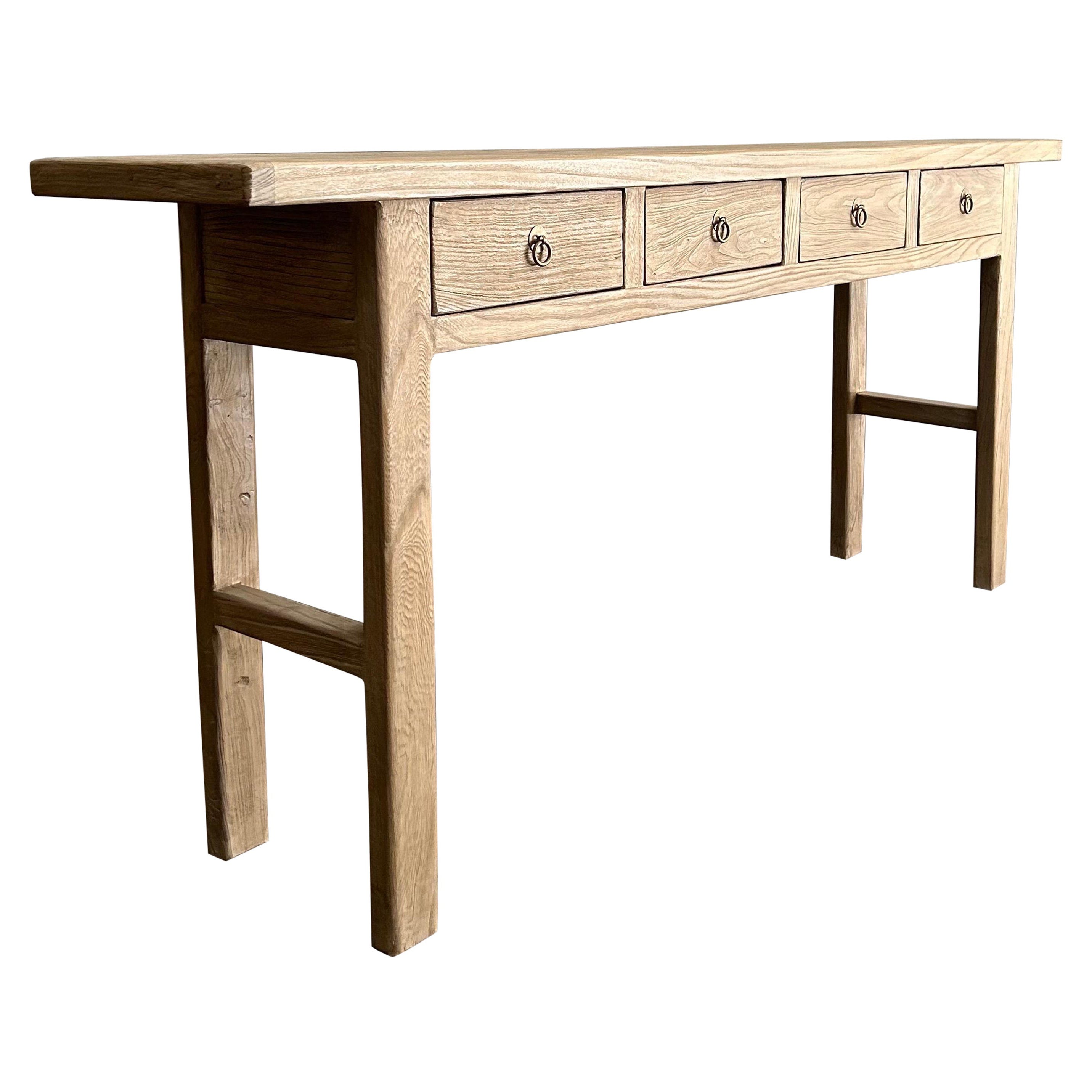 Reclaimed Elm Wood Console Table with Drawers 72" im Angebot