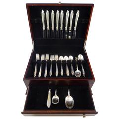 Sculptured Beauty by International Sterling Silver Flatware Service Set, 43 Pcs