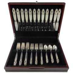 Acorn by Georg Jensen Sterling Silver Flatware Set for 12 Service 48 Pieces