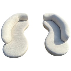 Vintage serpentine curved sofa set by Weiman