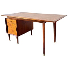 Mid Century Modern Walnut Desk by Grosfeld House circa 1960