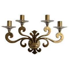 Exclusive Brass 4-armed Single Sconce by Hans Möller, 1960s, Germany