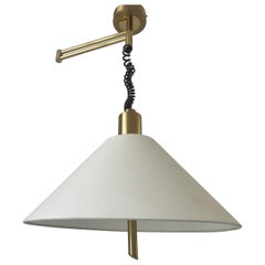 Fabric and Brass Pendant Lamp by WKR, 1970s, Germany