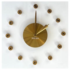 Rare 1950’s Satin Brass Wall Clock by George Nelson for Howard Miller