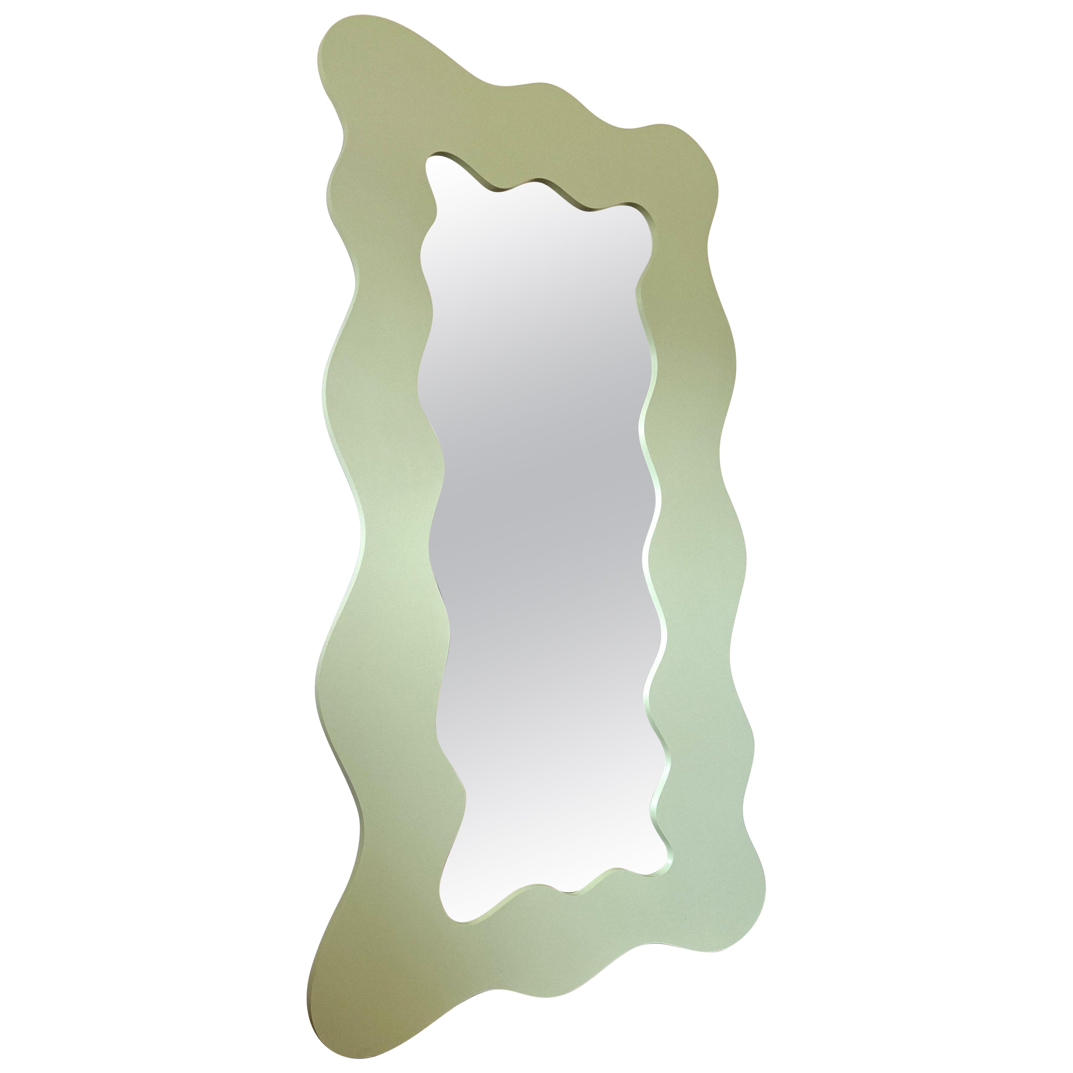 Studio Postmodern Wavy Edge Floor Mirror, Memphis-Inspired