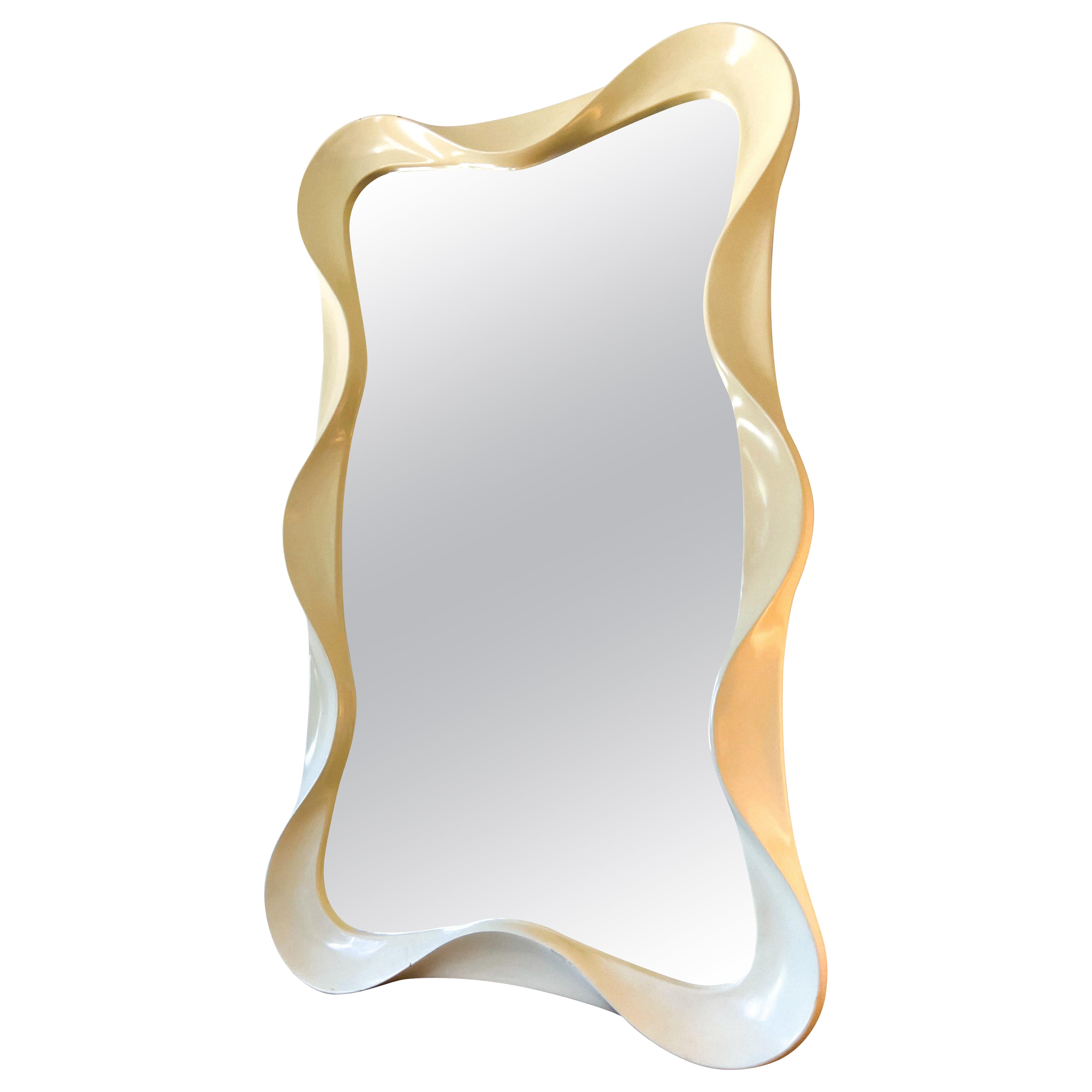 1980s Italian Sculptural Wall Mirror in the Style of Ettore Sottsass in vendita