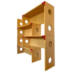 1990s Modular Postmodern Birch Shelving Unit in the Style of Philippe Starck