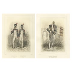 Napoleonic Foot Grenadiers – Chasseur, Grenadier, and Flag Bearer, 1859
