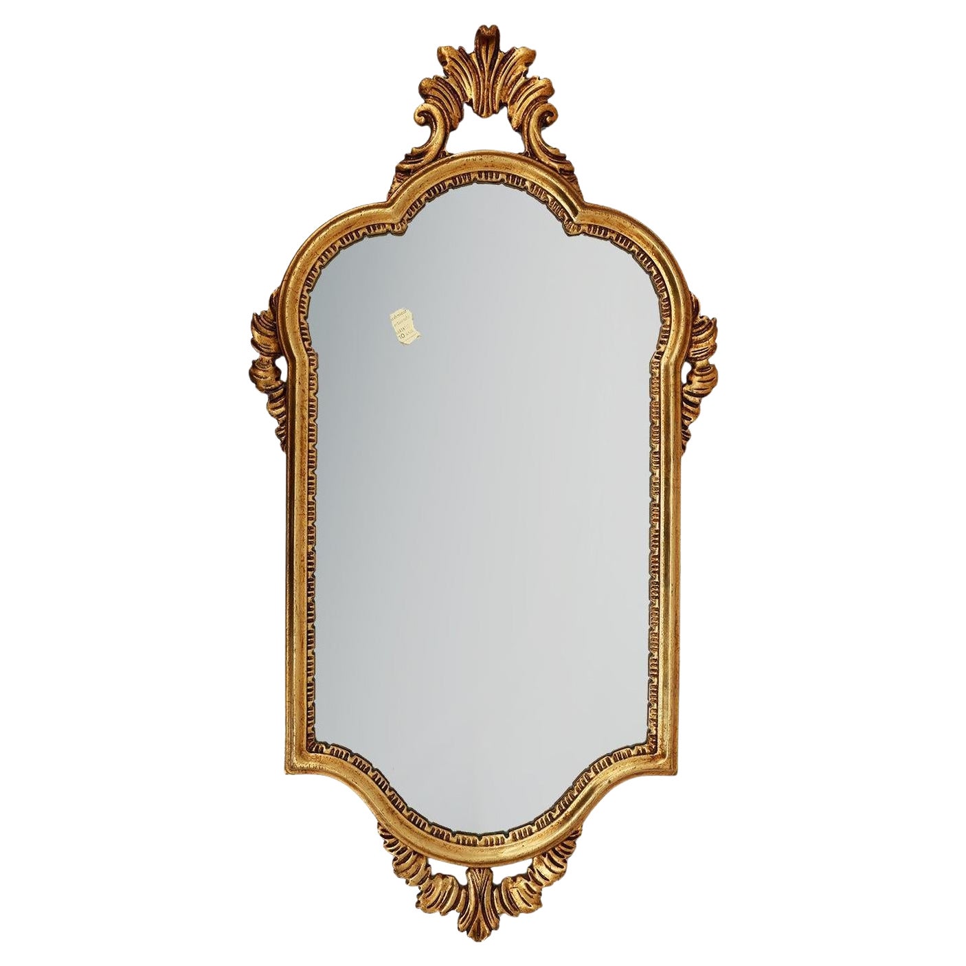 Mid-Century Baroque Style Gilded Mirror, France, 1950s For Sale
