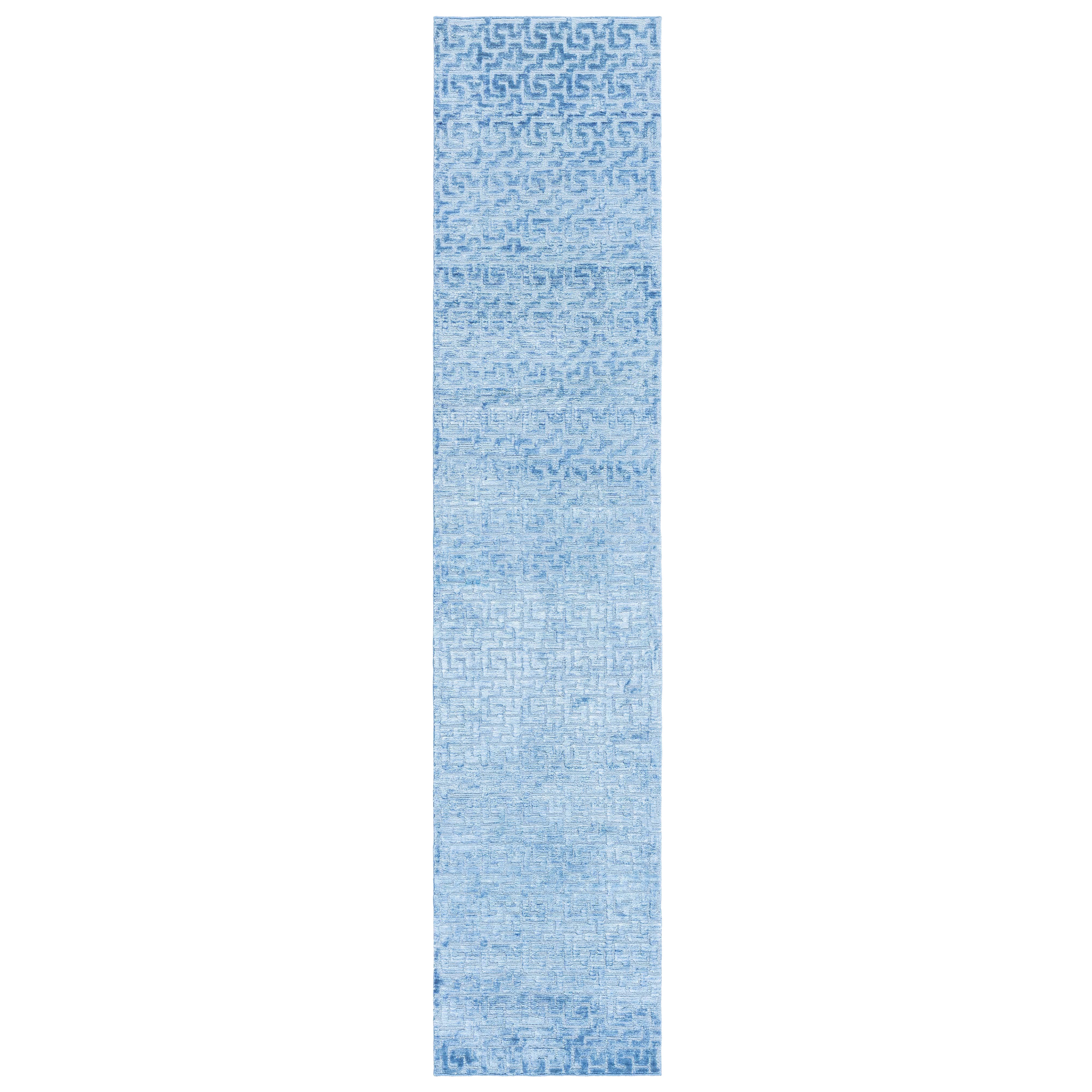 Traves de Mesa Contemporáneo Fragmento de Seda Azul de Doris Leslie Blau