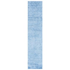Contemporary Blue Silk Fragment Runner von Doris Leslie Blau