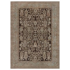 Traditional Inspired Beige Blue Brown Wool Rug by Doris Leslie Blau