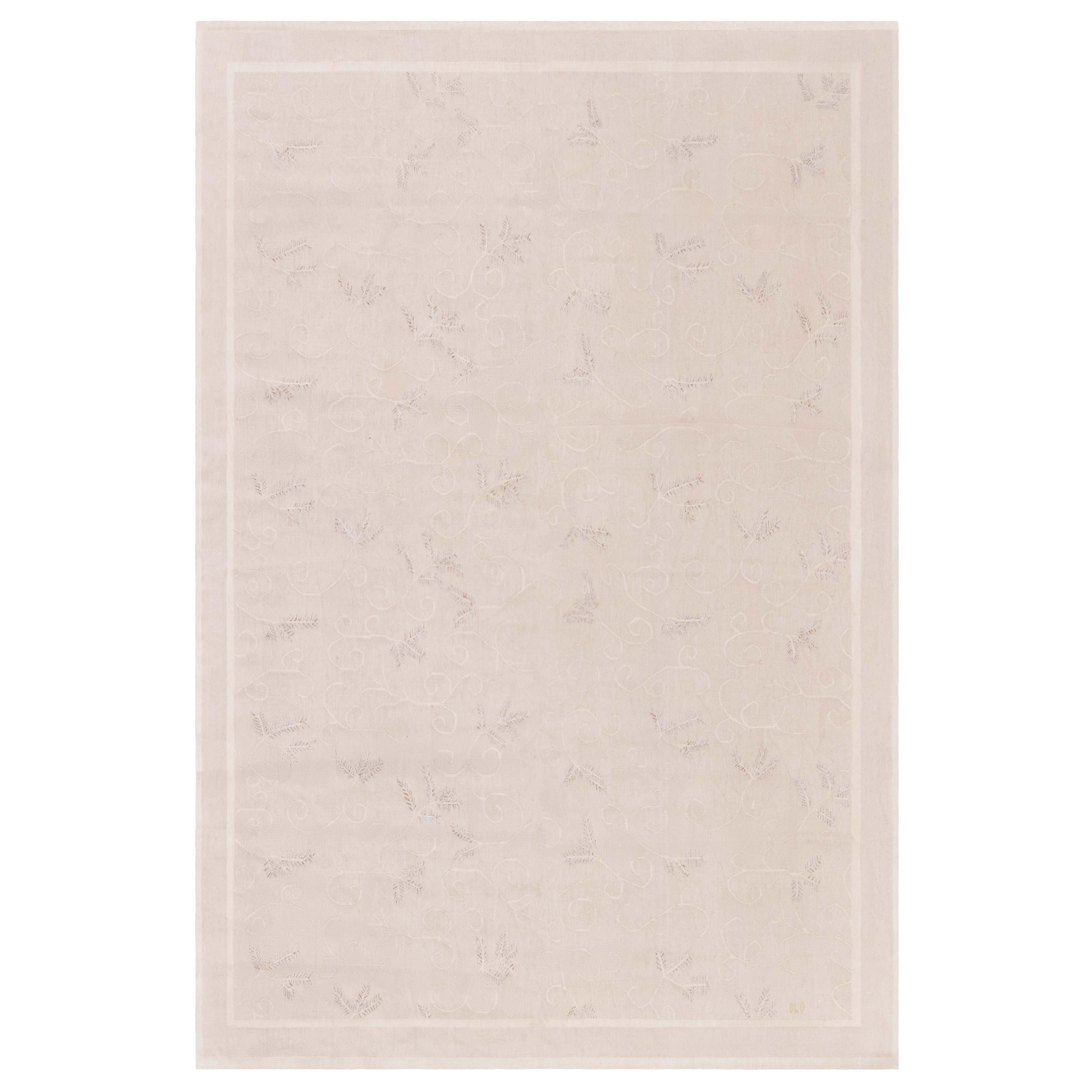 Contemporary Aubusson Design Beige Rug by Eric Cohler for Doris Leslie Blau