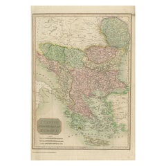 Map of Turkish Dominions in Europe, Ottoman Balkan Territories 1813