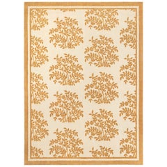 Tapis contemporain en laine fait à la main marron et orange par Doris Leslie Blau