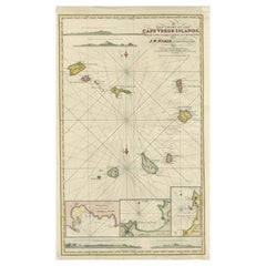 Nautical Chart of Cape Verde Islands by J.W. Norie, 1824 Coastal Map