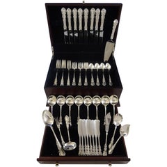 Georgian Rose by Reed & Barton Sterling Silver Dinner 8 Flatware Set 55 Pieces
