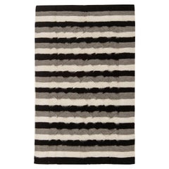 Taurus Collection Modern Striped Goat Hair Rug by Doris Leslie Blau