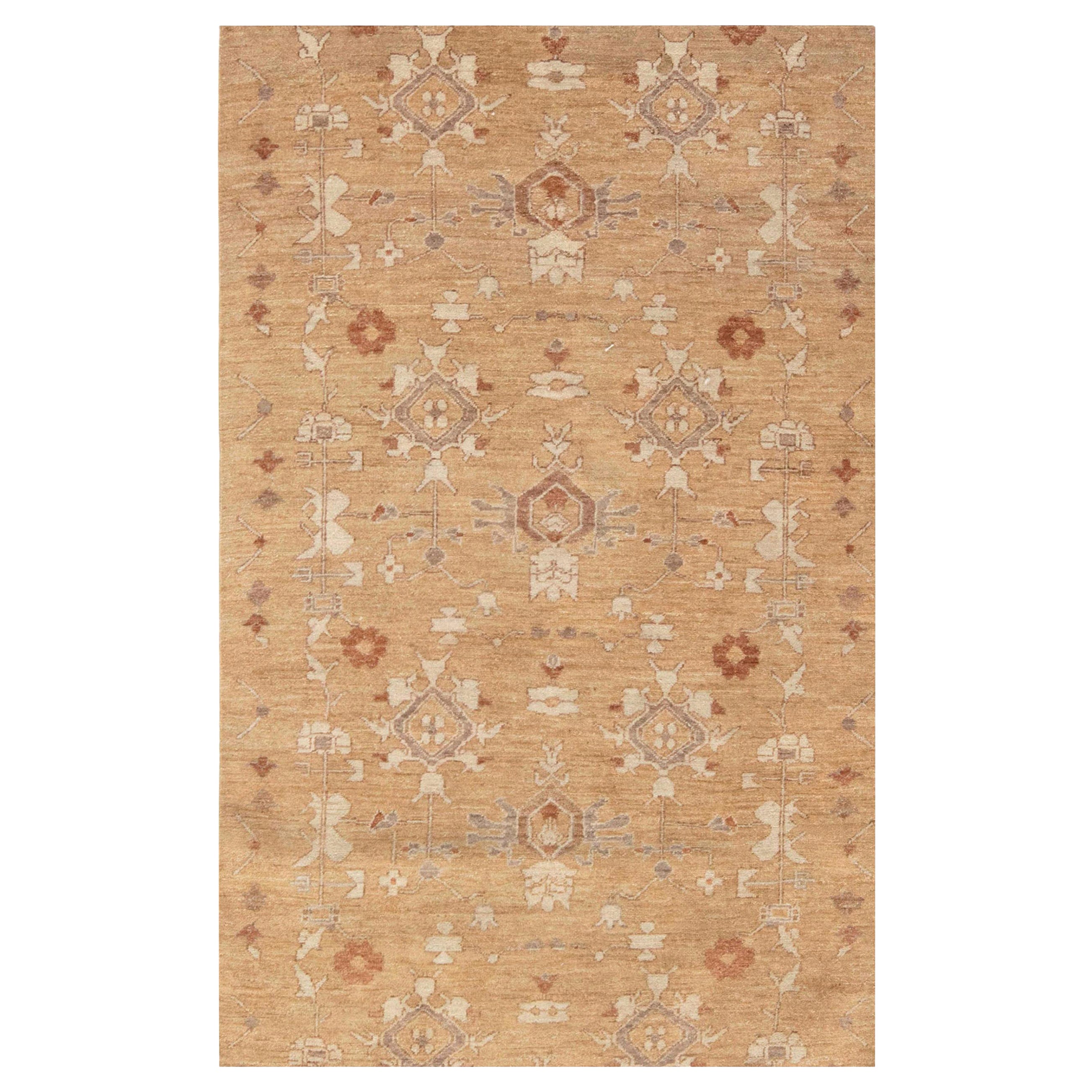 Tappeto Tabriz di ispirazione tradizionale in beige e marrone di Doris Leslie Blau in vendita